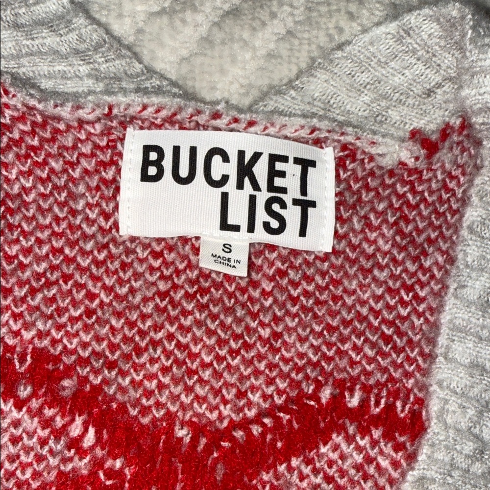 BUCKETLIST Red and Cream Bow Cardigan - Picture 4 of 5